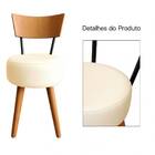 Kit 4 Cadeiras Jantar Cozinha Estofada Off-white Com Encosto