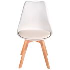 Kit 4 Cadeiras Jantar Eames Wood Leda Design Estofada Branca