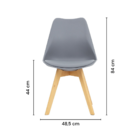 Kit 4 Cadeiras Jantar Eames Wood Leda Design Estofada Cinza
