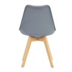 Kit 4 Cadeiras Jantar Eames Wood Leda Design Estofada Cinza