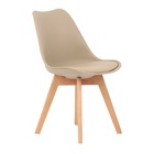 Kit 4 Cadeiras Jantar Eames Wood Leda Design Estofada Fendi