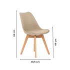 Kit 4 Cadeiras Jantar Eames Wood Leda Design Estofada Fendi