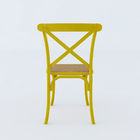 Kit 4 Cadeiras Katrina X Amarela Assento Bege Aço Asturias