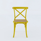 Kit 4 Cadeiras Katrina X Amarela Assento Bege Aço Asturias