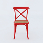 Kit 4 Cadeiras Katrina X Vermelha Assento Bege Aço New Green