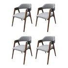 Kit 4 Cadeiras Laura Madeira Maciça De Eucalipto Verniz Rust