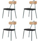 Kit 4 Cadeiras Leblon Fratini Madeira Revestido Em Poliuretan