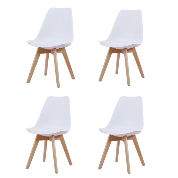 Kit 4 Cadeiras Leda Joly Rivatti Polipropileno Branco Base Ma