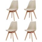 Kit 4 Cadeiras Leda Joly Rivatti Polipropileno Nude Base Made