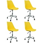 Kit 4 Cadeiras Leda Office Luisa Saarinen Estofada Base Girat