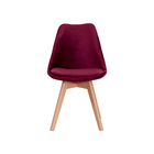 Kit 4 Cadeiras Leda Saarinen Design Veludo Vinho Sala Cozinha