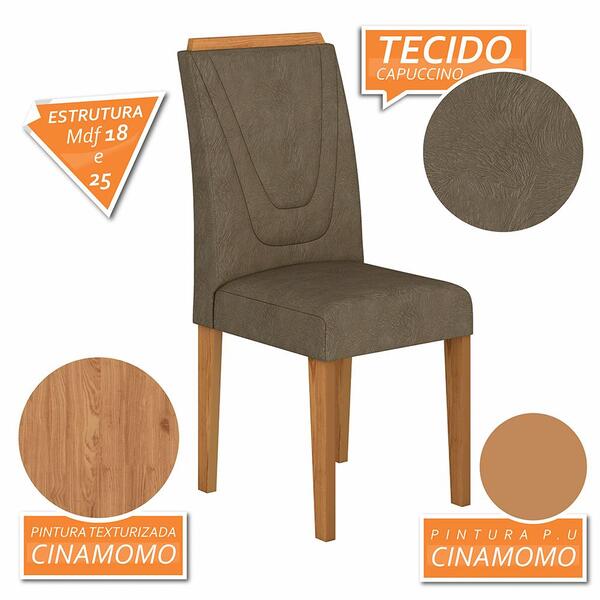 Kit 4 Cadeiras Lima Wood Sala De Jantar Cinam/capuc - Móveis
