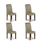 Kit 4 Cadeiras Lima Wood Sala De Jantar Imbuia/crem - Móveis