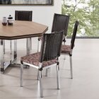 Kit 4 Cadeiras Lorenza Novabras Cromado/tabaco/floral Bege