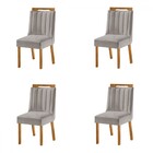 Kit 4 Cadeiras Lottus Cinamomo/capuccino - Lj Móveis