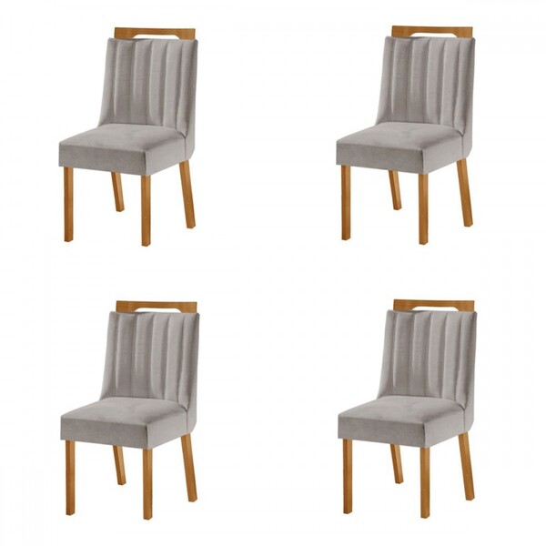 Kit 4 Cadeiras Lottus Cinamomo/capuccino - Lj Móveis