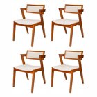Kit 4 Cadeiras Madeira Maciça E Estofada Ímola Authentic Espr