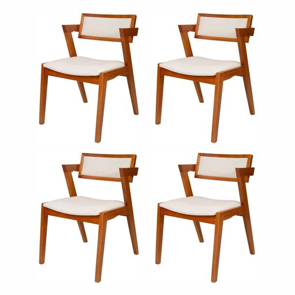 Kit 4 Cadeiras Madeira Maciça E Estofada Ímola Authentic Espr