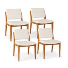 Kit 4 Cadeiras Madeira Maciça Encosto E Assento Estofado Ugan