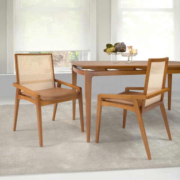 Kit 4 Cadeiras Madeira Maciça Encosto Em Tela Assento Estofad