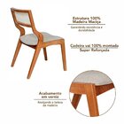 Kit 4 Cadeiras Madeira Maciça, Estofada E Rattan 100% Natural