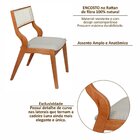 Kit 4 Cadeiras Madeira Maciça, Estofada E Rattan 100% Natural