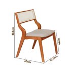 Kit 4 Cadeiras Madeira Maciça, Estofada E Rattan 100% Natural