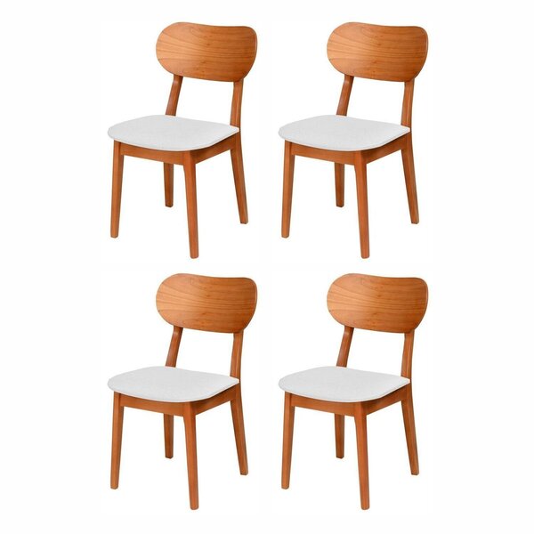 Kit 4 Cadeiras Madeira Maciça, Multilaminada E Estofada Letíc