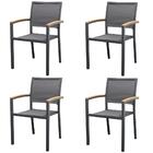 Kit 4 Cadeiras Maragogi Em Aluminio Grafite Com Polywood Nos
