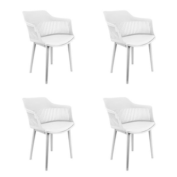 Kit 4 Cadeiras Marcela Montreal Mena Polipropileno Com Estofa