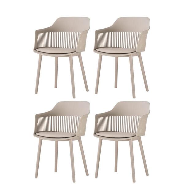 Kit 4 Cadeiras Marcela Rivatti Almofada Em Pu Polipropileno N