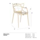 Kit 4 cadeiras Masters Allegra com acabamento metalizado Dour