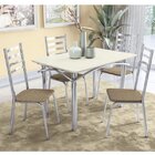 Kit 4 Cadeiras Metal Alemanha Kappesberg Cromado/capuccino