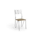 Kit 4 Cadeiras Metal Nápoles  Cromado/capuccino