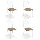 Kit 4 Cadeiras Metal Noruega  Cromado/capuccino