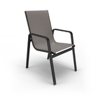 Kit 4 Cadeiras Miami Gourmet Alumínio Preto Tela Fendi