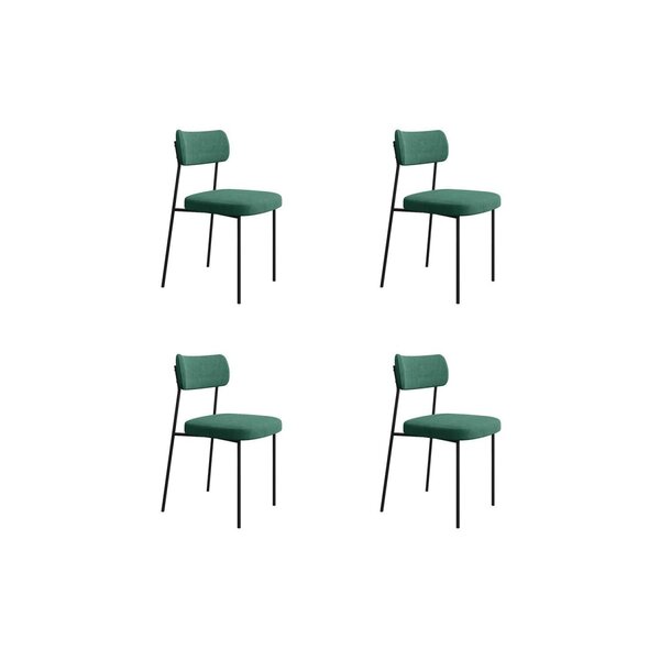 Kit 4 Cadeiras Mona Espresso Móveis Verde/preto