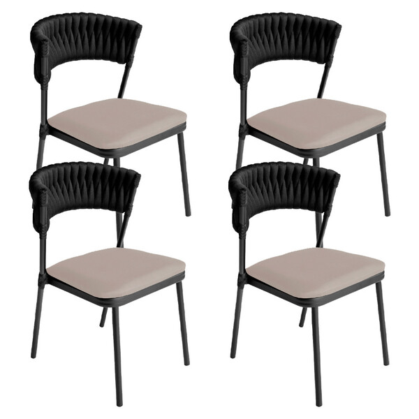 Kit 4 Cadeiras Nice Alumínio Tricô Náutico Área Gourmet Acess