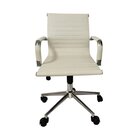 Kit 4 Cadeiras Office Com Rodízio E Encosto Esteirinha Baixa