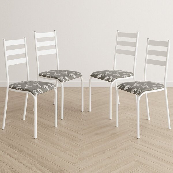 Kit 4 Cadeiras Para Cozinha E Sala De Jantar 541.sli Branco/p