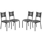 Kit 4 Cadeiras Para Cozinha E Sala De Jantar 542.slp Preto Fl