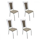 Kit 4 Cadeiras Para Cozinha Paris Branco Craquelado/bege 2398