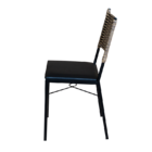 Kit 4 Cadeiras Para Cozinha Preta Ratan Cappuccino Assento Es