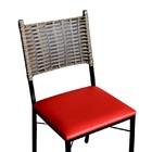 Kit 4 Cadeiras Para Cozinha Preta Ratan Cappuccino Assento Es