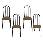 Kit 4 Cadeiras Para Cozinha Requinte Preto/bege 381 - Wj Desi