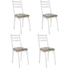 Kit 4 Cadeiras Para Cozinha Tubular D-13 Nara De Aço Branco/c