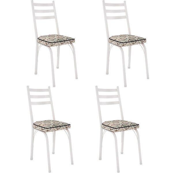 Kit 4 Cadeiras Para Cozinha Tubular D-13 Nara De Aço Branco/c