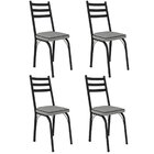 Kit 4 Cadeiras Para Cozinha Tubular D-13 Nara De Aço Preto/pl