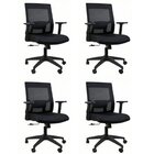Kit 4 Cadeiras Para Escritório Diretor Giratória Dakota Preto