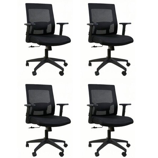 Kit 4 Cadeiras Para Escritório Diretor Giratória Dakota Preto